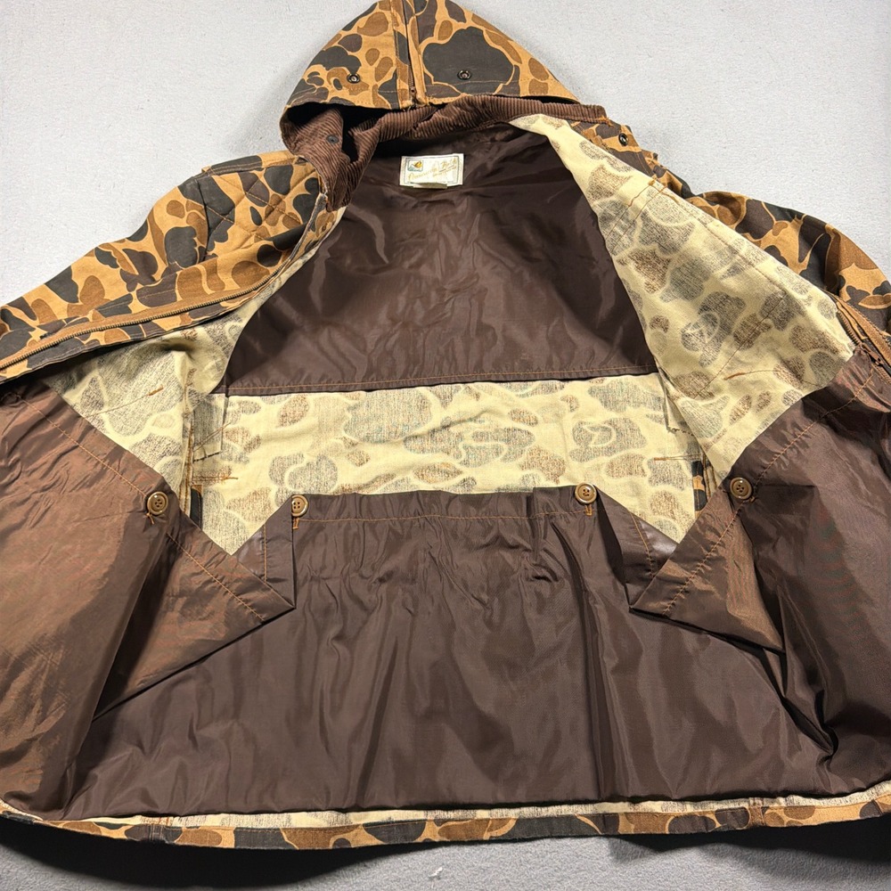 American Field Hunting Jacket Men Large Regular Duck Camo Brown Vintage Workwear - Picture 7 of 9